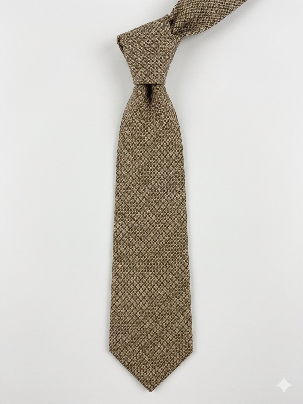 Liz Claiborne Brown Micro-Pattern Silk Tie Made in the USA